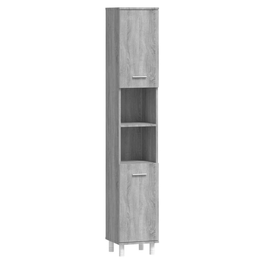 Vidaxl Kúpeľňová skrinka sivý dub sonoma 30x30x179 cm spracované drevo